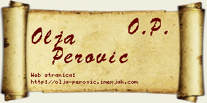 Olja Perović vizit kartica